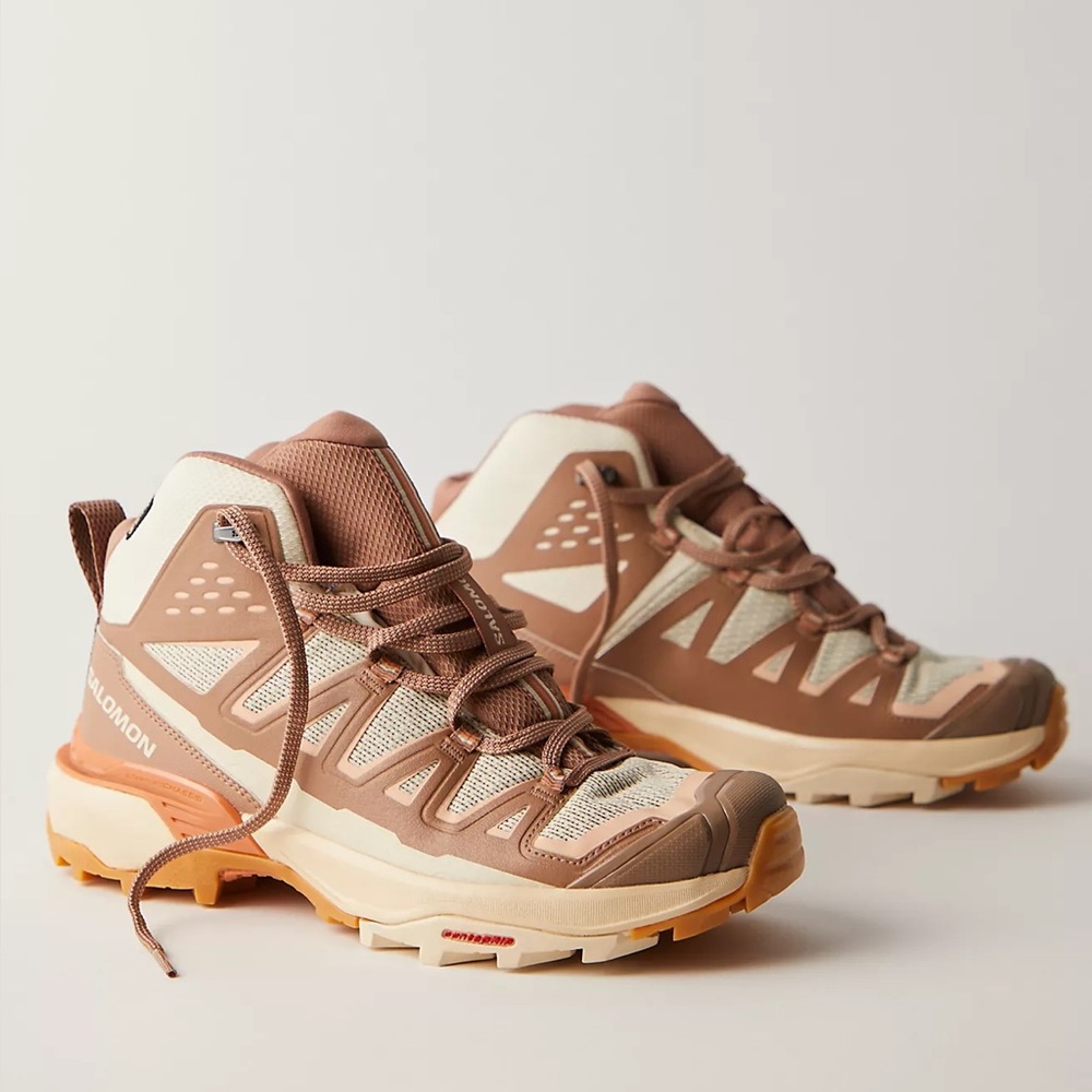 Salomon Brown and Cream Athletic Shoes